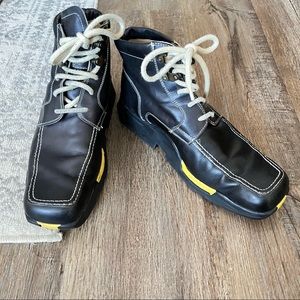 STEFANO BRANCHINI Italian Crafted Leather Ankle Boots Navy Blue US 9.5.